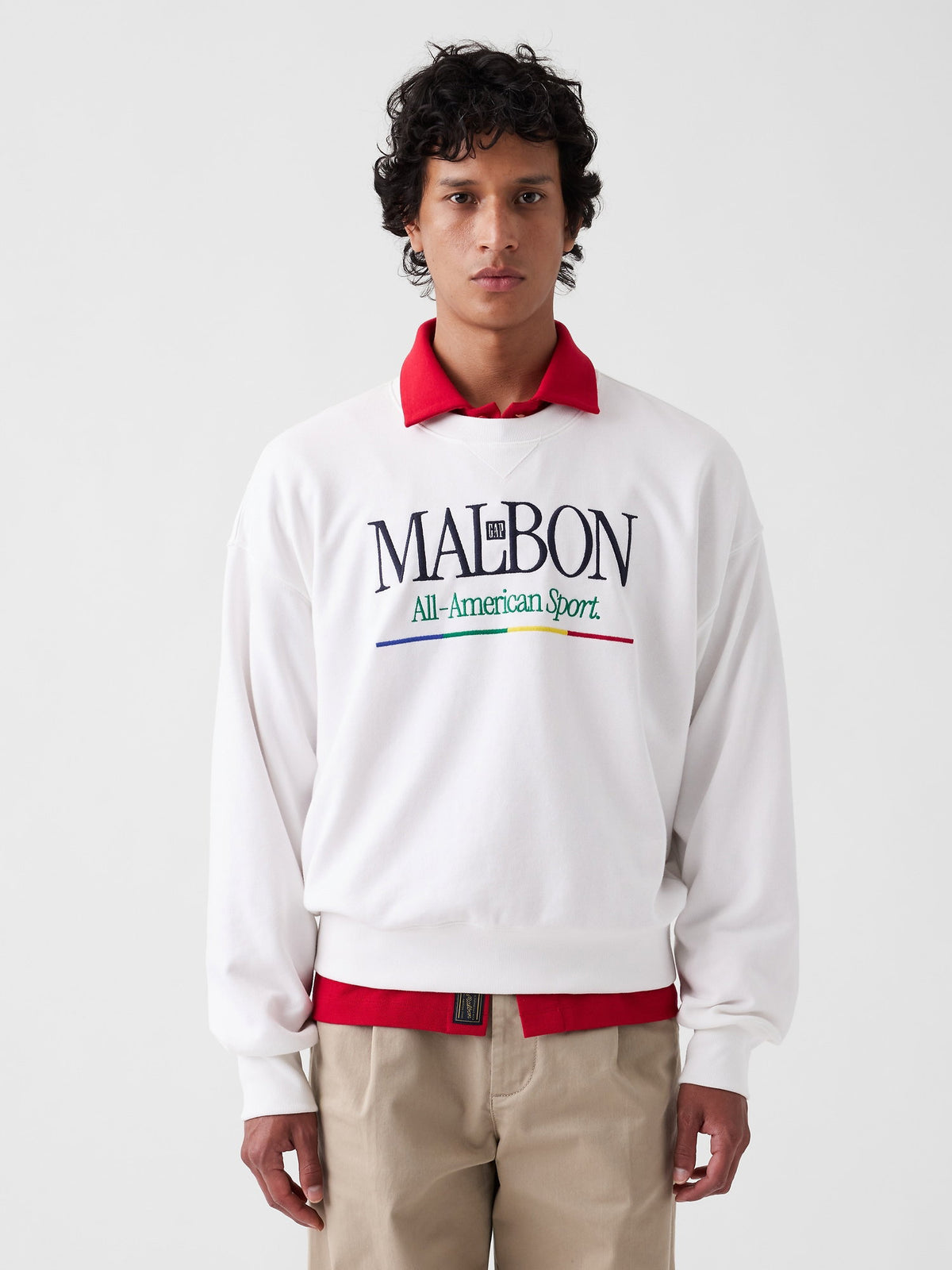 Beyaz Gap × Malbon Heavyweight Logo Sweatshirt