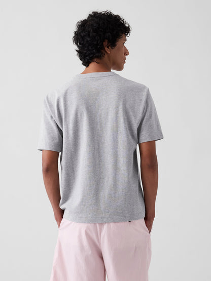 Açık Gri Gap × Malbon Organik Pamuk Logo T-shirt