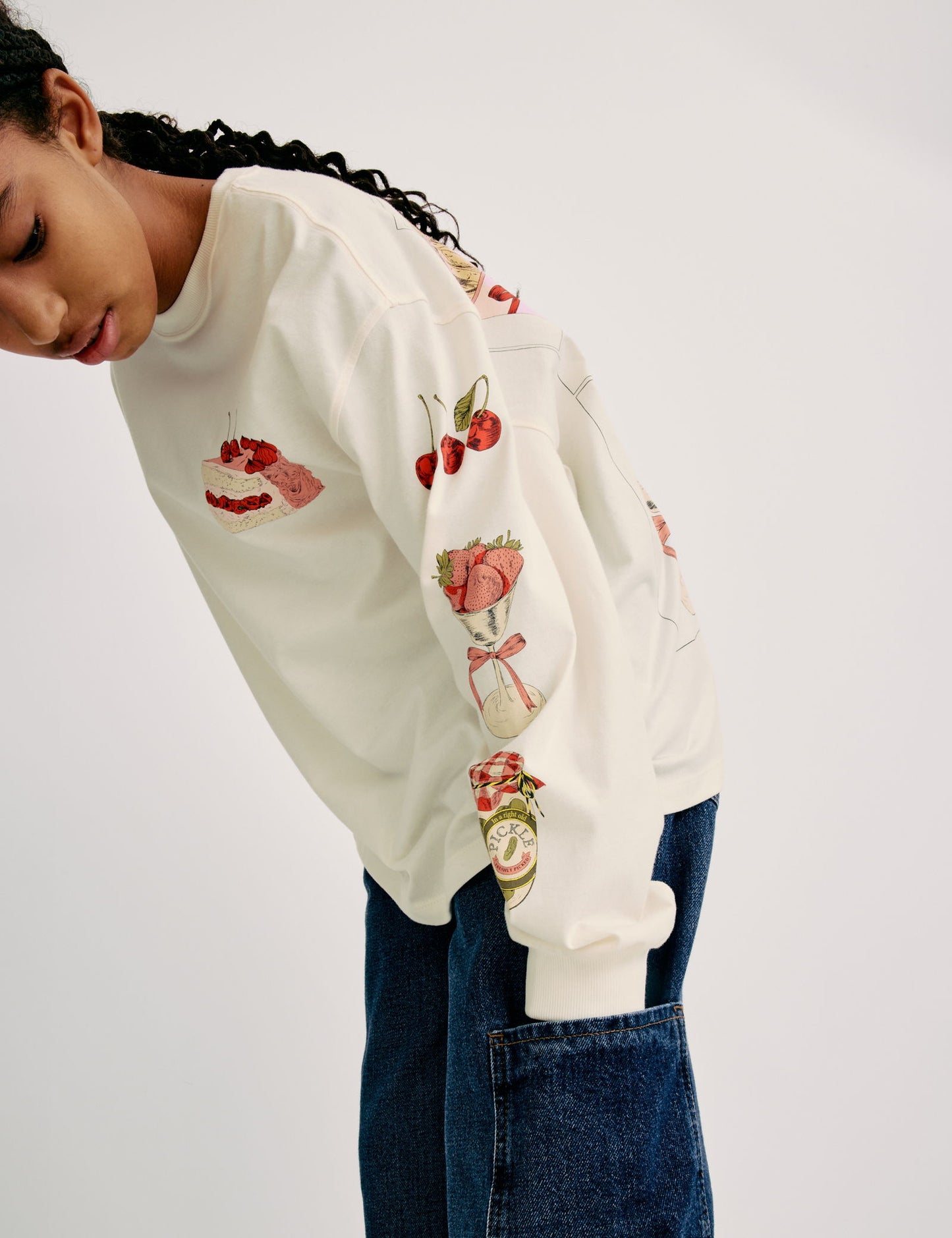 Desenli Pamuklu Sweatshirt