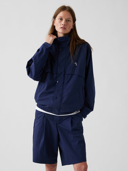 Lacivert Gap × Malbon Textured Poplin Anorak Ceket