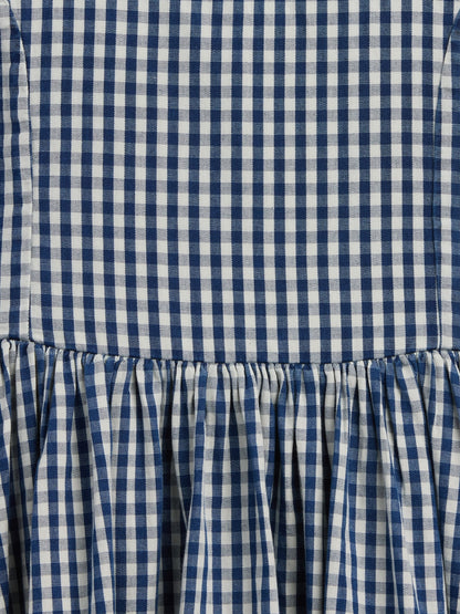 Çok Renkli Gingham Denim Elbise
