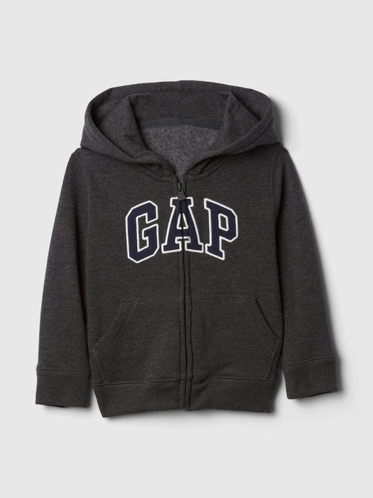 Koyu Gri Relaxed Logo Zip Sweatshirt