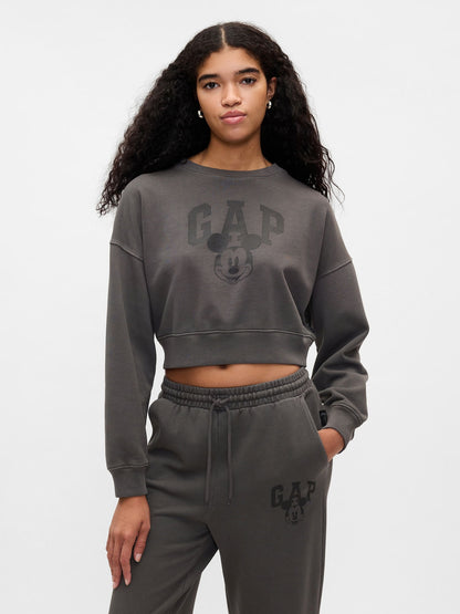 Gri Gap × Disney Mickey Mouse Logo Crop Sweatshirt