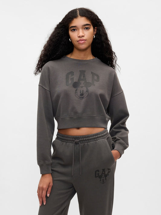 Gri Gap × Disney Mickey Mouse Logo Crop Sweatshirt