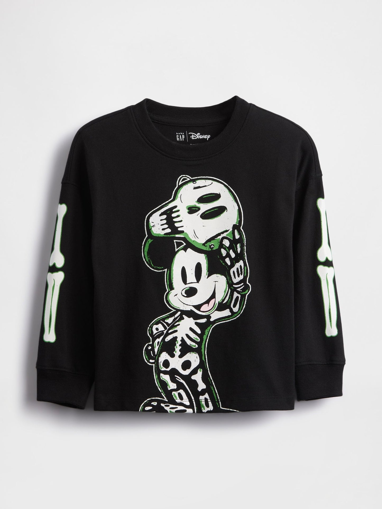 Siyah Gap × Disney Mickey Mouse Grafik Baskılı T-shirt