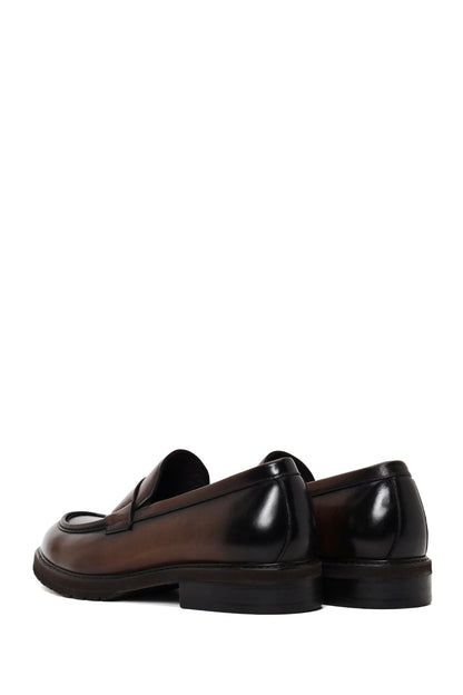 Erkek Kahverengi Deri Casual Loafer