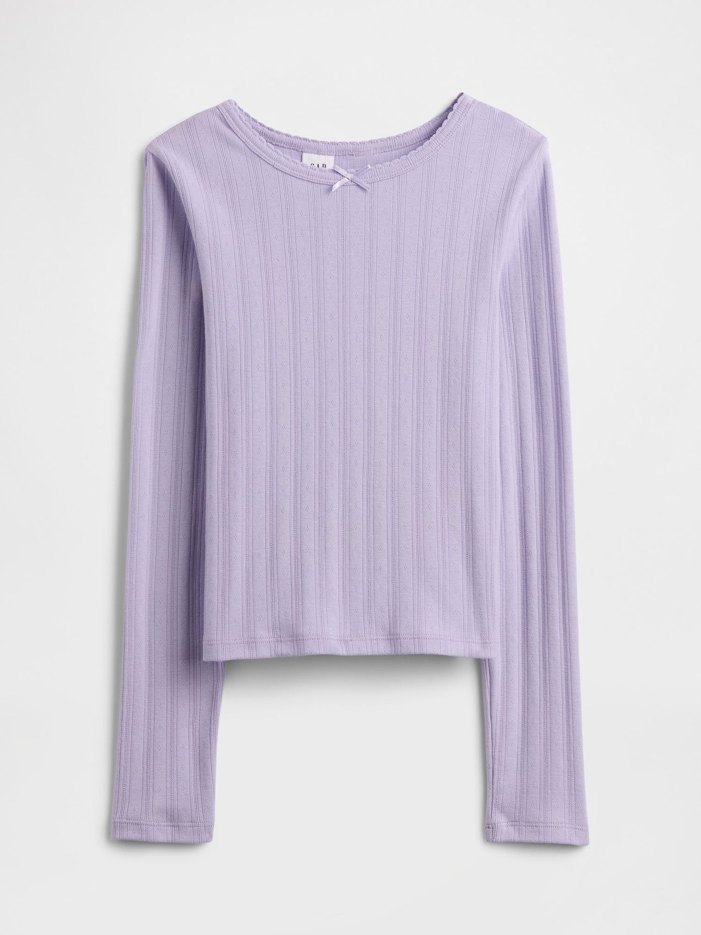 Açık Lila Fitilli Pointelle T-shirt