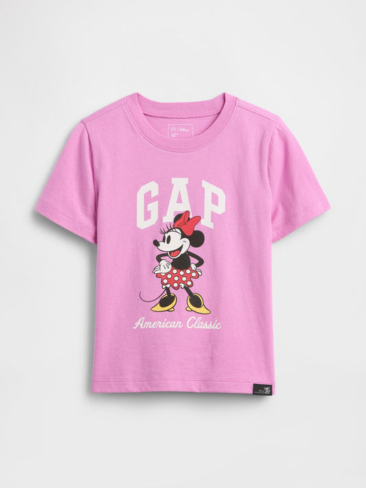 Pembe Babygap × Disney Minnie Mouse Logo T-shirt