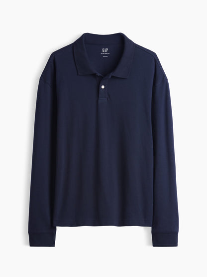 Lacivert Oversized Pique Polo T-shirt