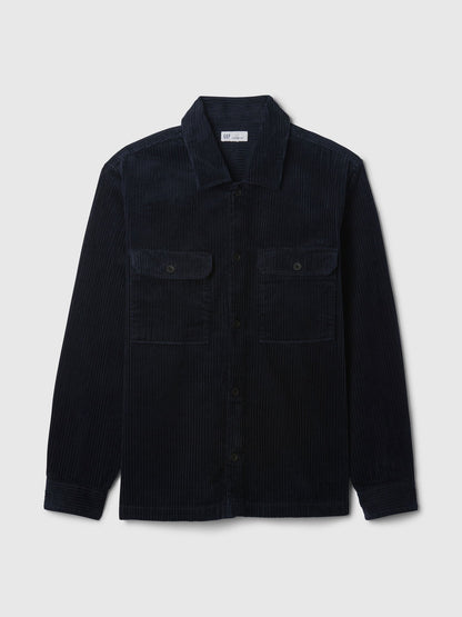 Lacivert Kordon Kumaşı Overshirt