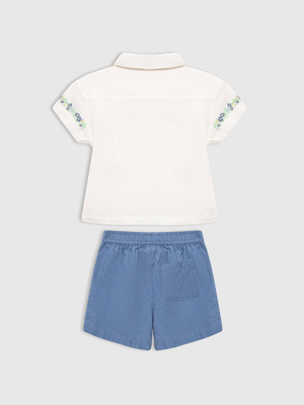 Beyaz 3'lü Işlemeli Brannan Bear Outfit Set