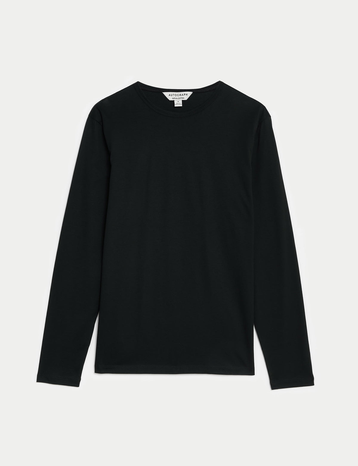 Saf Supima Pamuklu Uzun Kollu T-shirt