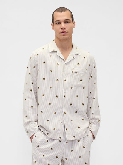 Beyaz Softest Flannel Pijama Üstü