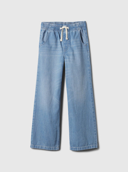 Açık Mavi Easy Wide Leg Jean Pantolon