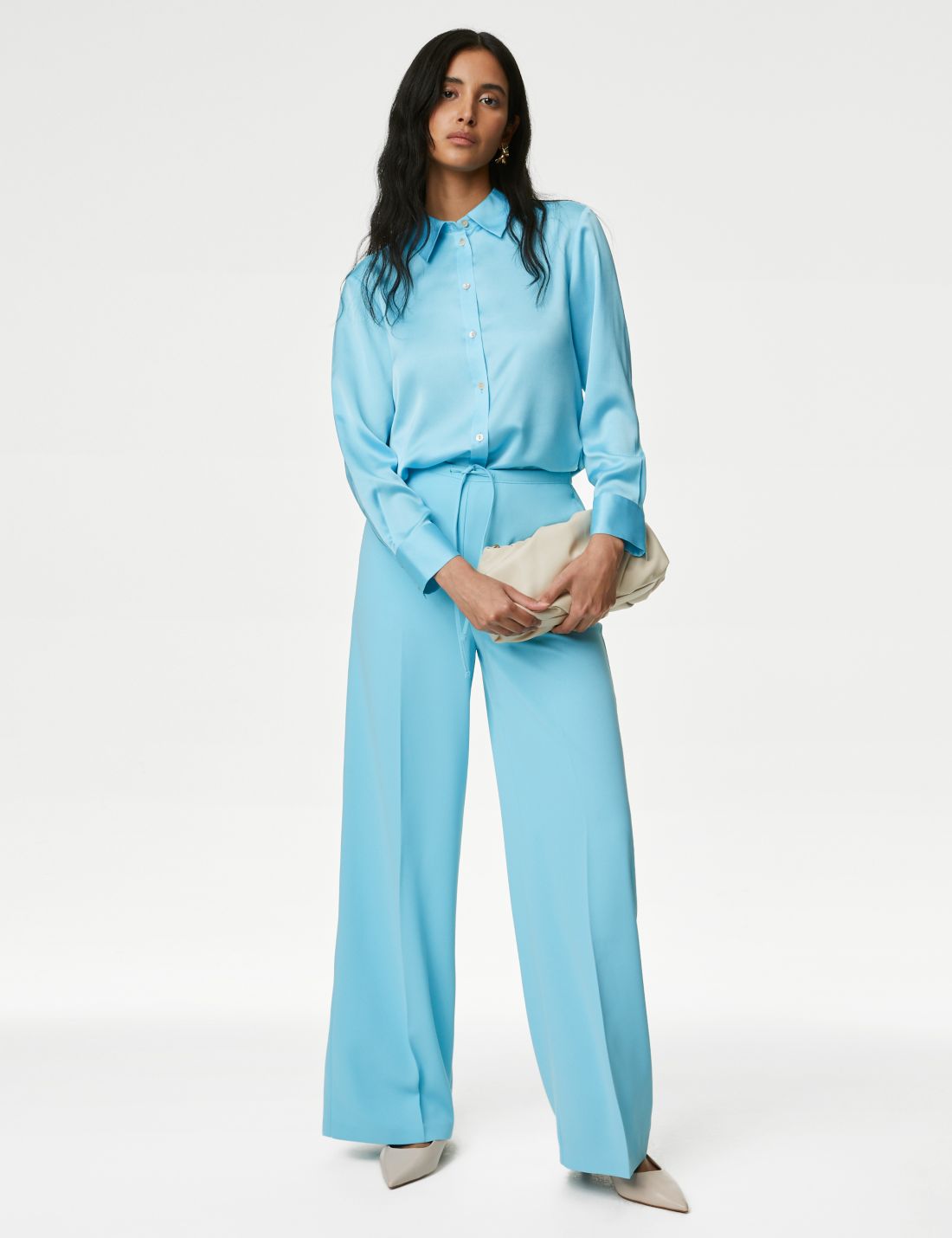 Yüksek Bel Wide Leg Pantolon