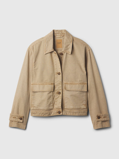 Bej Relaxed Utility Ceket