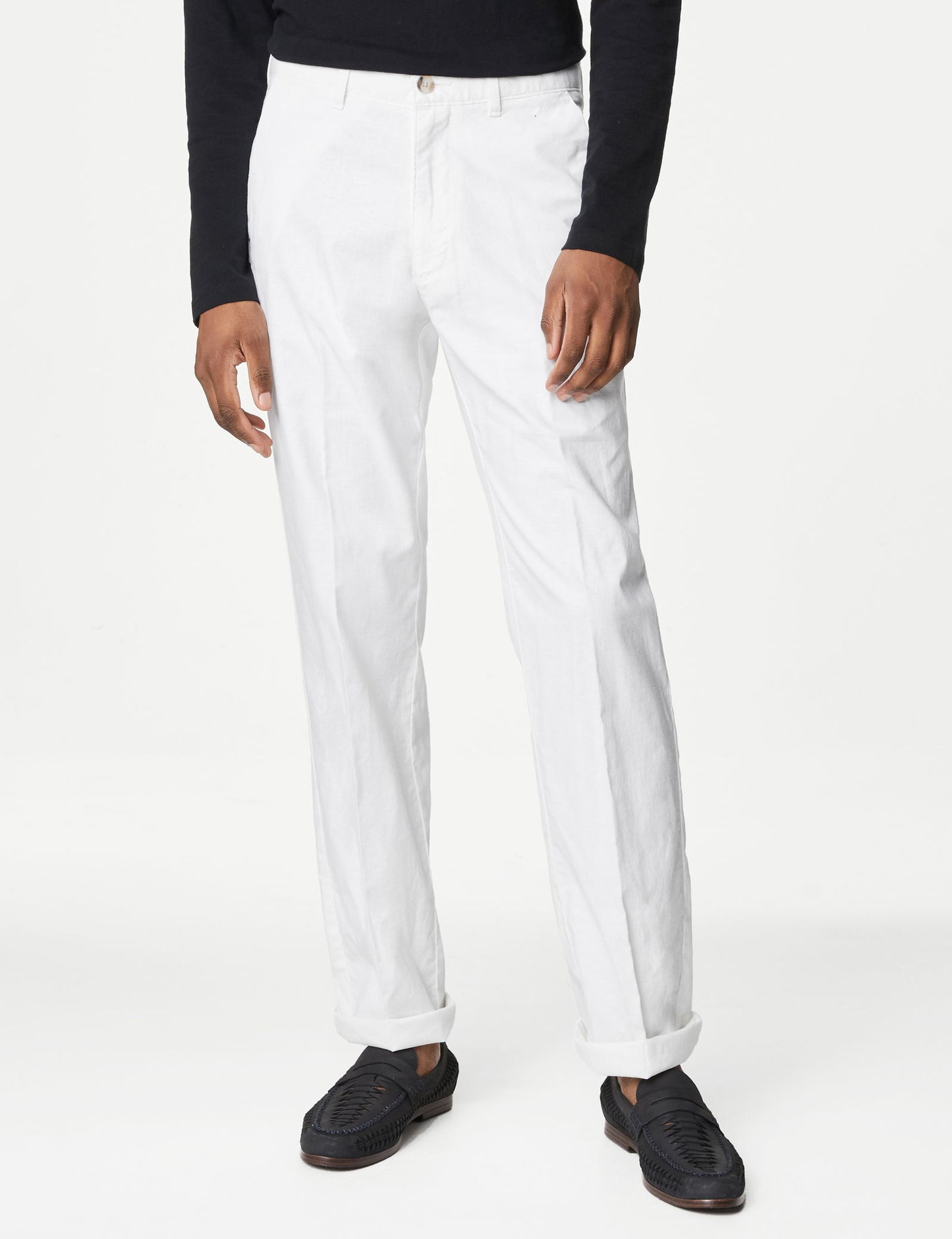 Regular Fit Keten Chino Pantolon