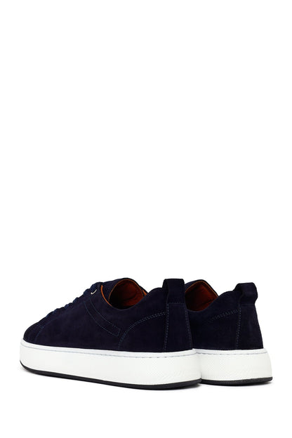 Erkek Lacivert Bağcıklı Süet Deri Sneaker