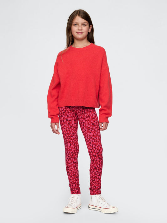 Kırmızı Desenli Legging Tayt