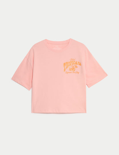 Saf Pamuklu Kısa Kollu T-shirt (6-16 Yaş)