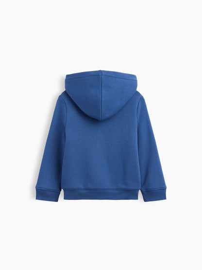 Mavi Sherpa Astarlı Logo Fermuarlı Sweatshirt