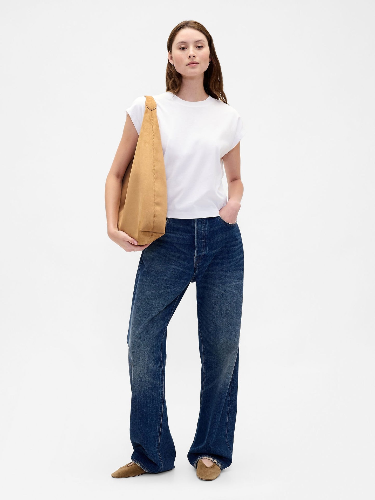 Bej Vegan Süet Tote Bag
