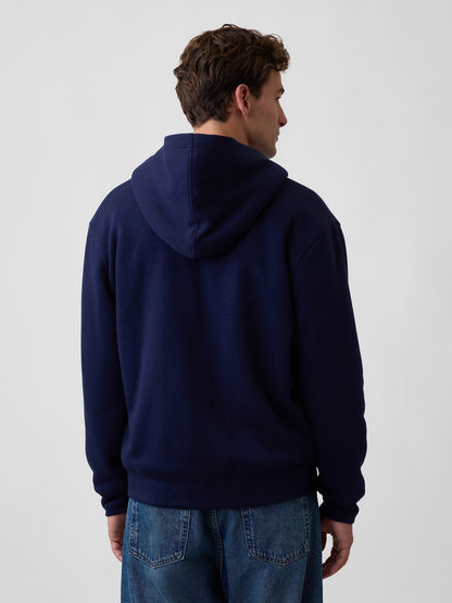 Lacivert Relaxed Gap Logo Sherpa Astarlı Fermuarlı Sweatshirt