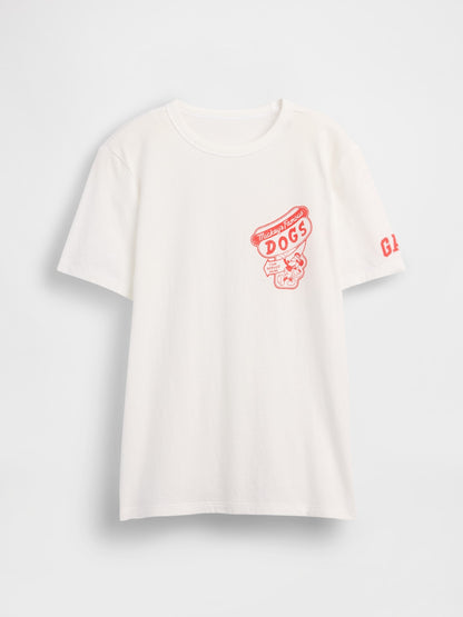 Beyaz Disney Mickey Mouse Grafik Baskılı T-shirt