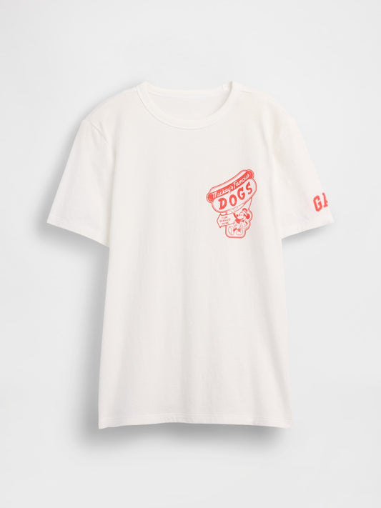 Beyaz Disney Mickey Mouse Grafik Baskılı T-shirt
