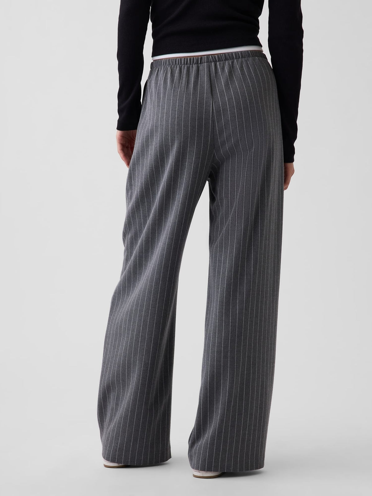 Gri Brushed Twill Easy Wide-leg Pantolon
