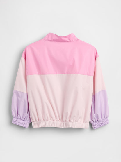 Pembe Colorblock Logo Rüzgarlık