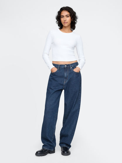 Lacivert Baggy Jean Pantolon
