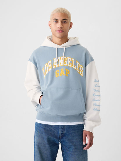 Mavi Gap Logo Los Angeles Şehir Logolu Kapüşonlu Sweatshirt
