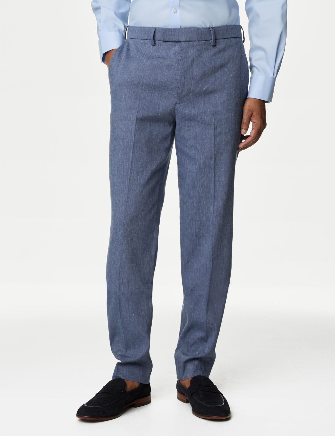 Tailored Fit Klasik Keten Pantolon