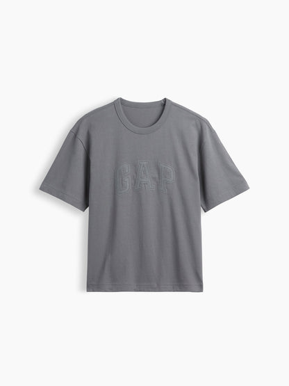 Gri Heavyweight Relaxed Gap Logo Crop T-shirt