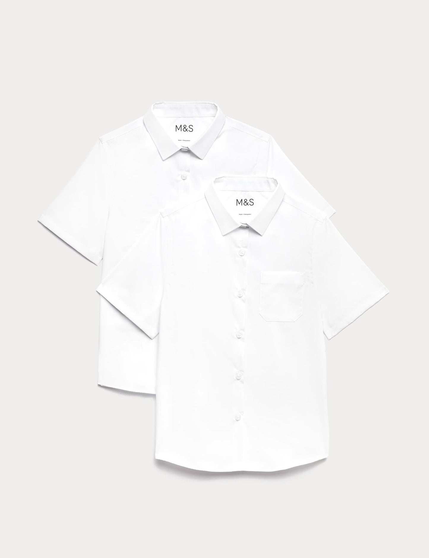 2'li Slim Fit Kısa Kollu Gömlek (2-18 Yaş)