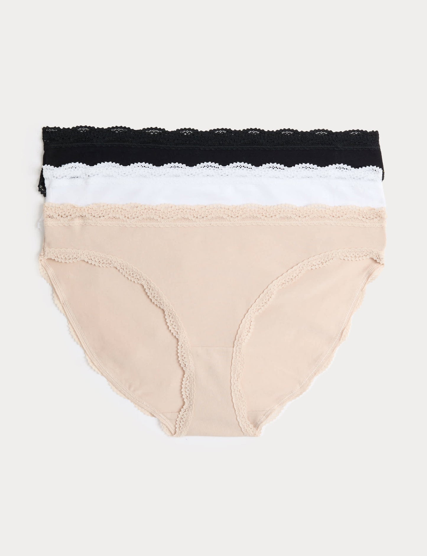 3'lü Dantel Detaylı Bikini Külot Seti
