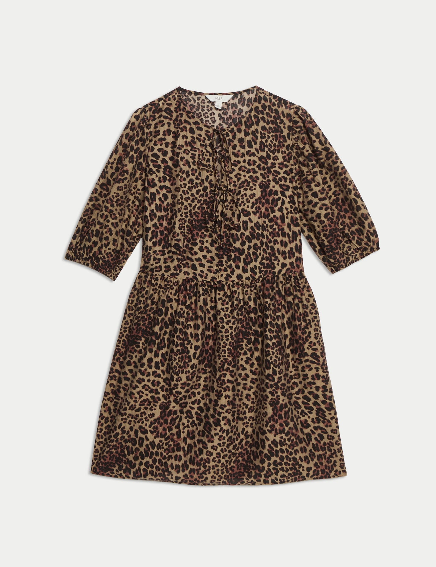Leopar Desenli Mini Elbise