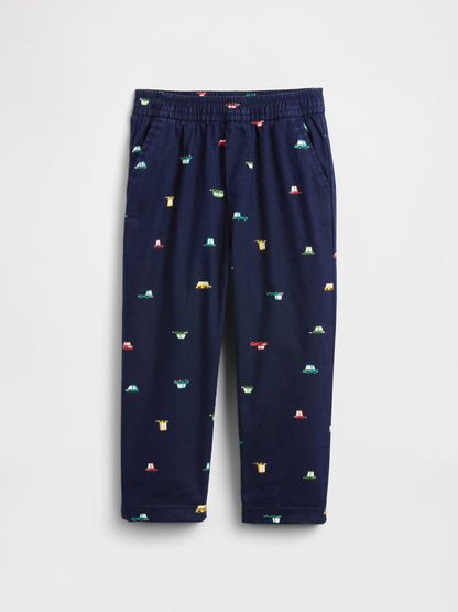 Lacivert Pull-on Baggy Twill Pantolon