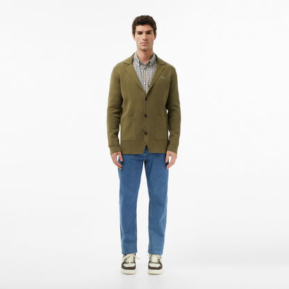 Lacoste Erkek Classic Fit V Yaka Haki Hırka