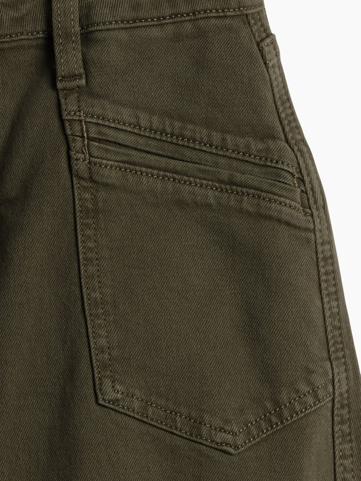 Haki High Rise Barrel Jean Pantolon