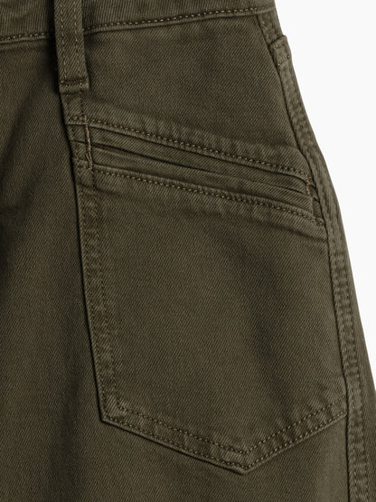 Haki High Rise Barrel Jean Pantolon