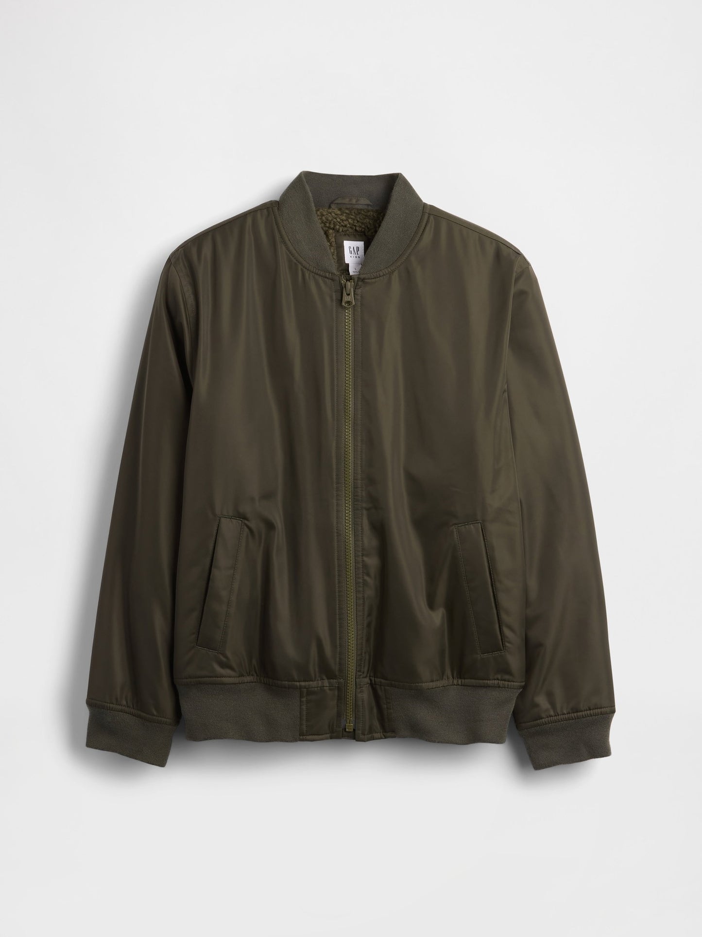 Haki Saten Bomber Ceket