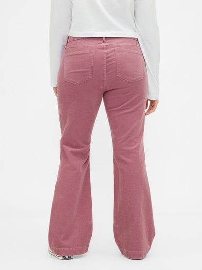 Pembe Low Rise Kadife Long & Lean Jean Pantolon