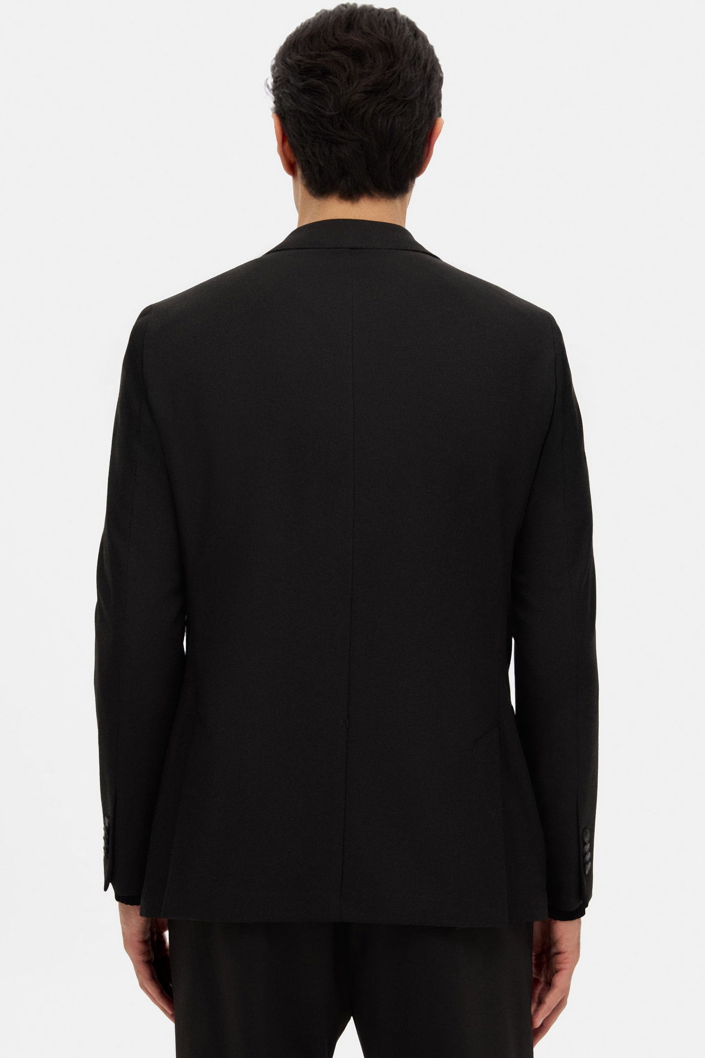 Tween Slim Fit Siyah Diyogonal Kumaş Ceket