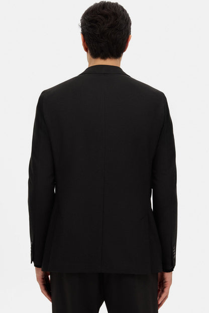 Tween Slim Fit Siyah Diyogonal Kumaş Ceket