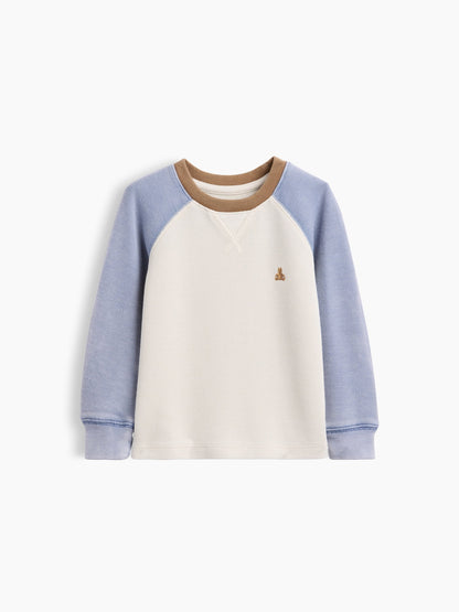 Krem Textured Bisiklet Yaka T-shirt
