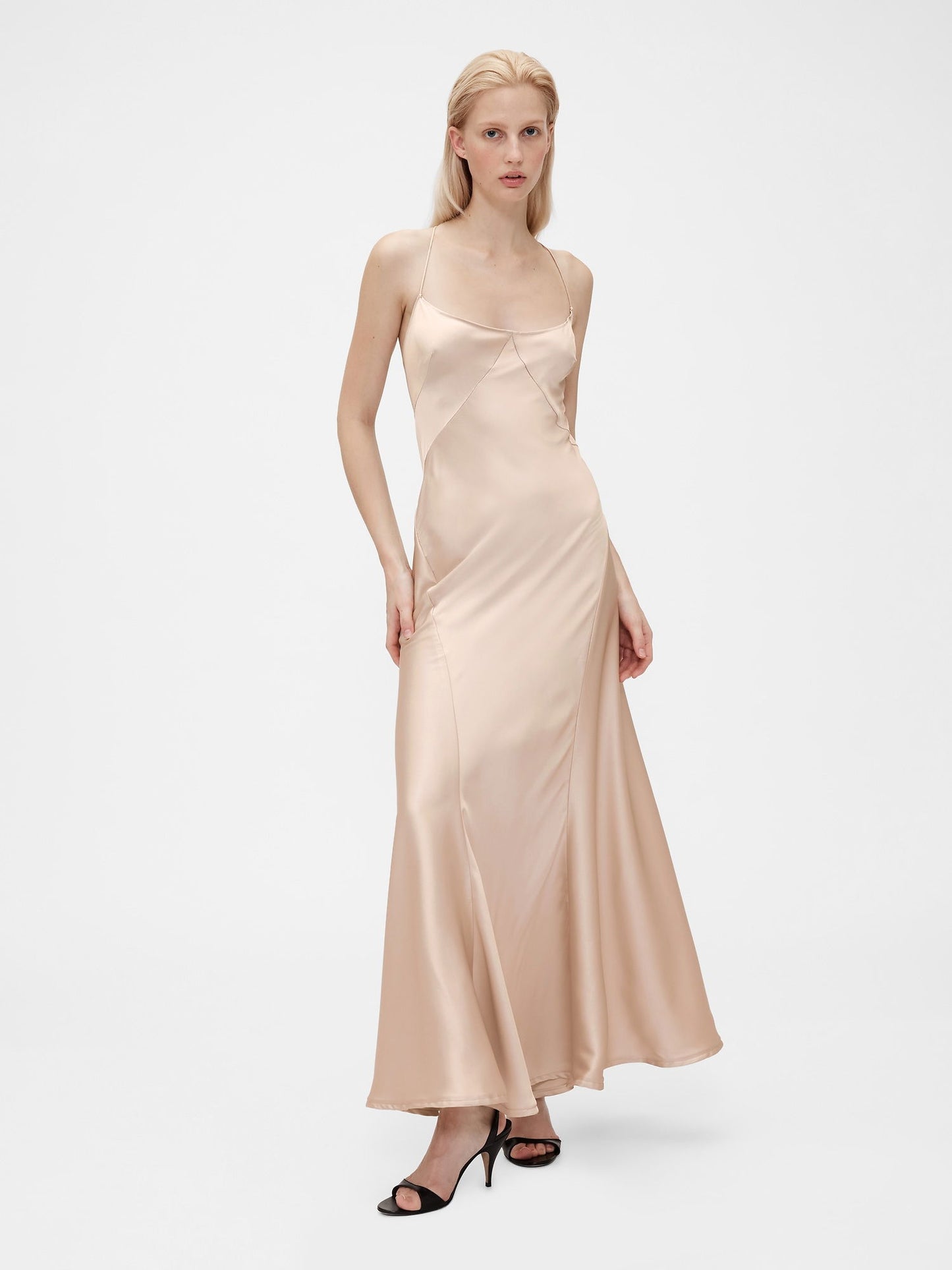 Bej Gapstudio Saten Slip Elbise