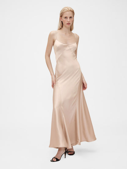 Bej Gapstudio Saten Slip Elbise