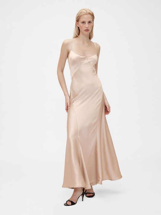 Bej Gapstudio Saten Slip Elbise